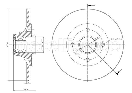 CIFAM 800-198 Brake Disc