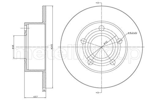 CIFAM 800-395C Brake Disc