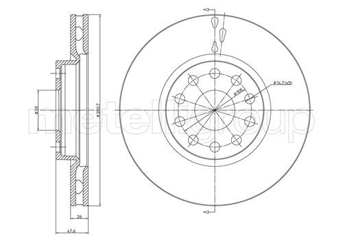 CIFAM 800-409C Brake Disc