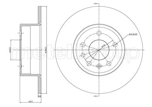 CIFAM 800-607C Brake Disc