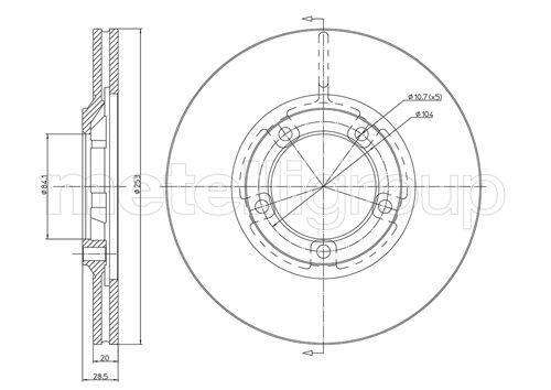CIFAM 800-654 Brake Disc