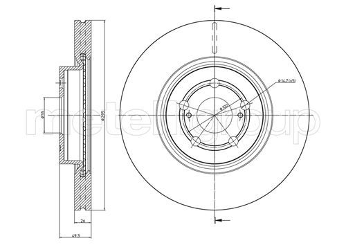 CIFAM 800-854C Brake Disc