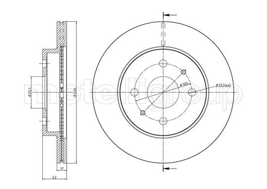 CIFAM 800-923C Brake Disc