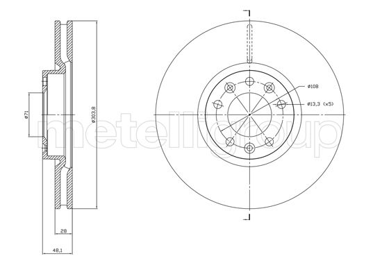 CIFAM 800-1848C Brake Disc