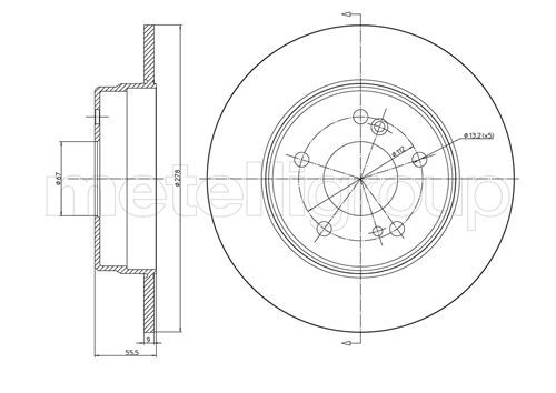 CIFAM 800-277C Brake Disc