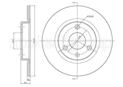 CIFAM 800-334 Brake Disc