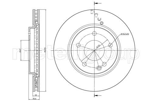 CIFAM 800-598C Brake Disc