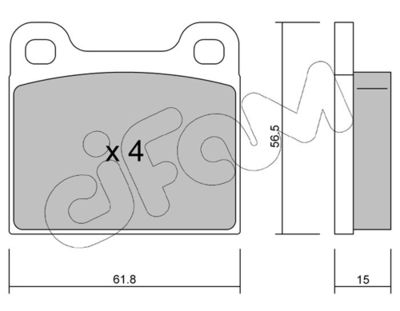 Brake Pad Set, disc brake CIFAM 822-003-0