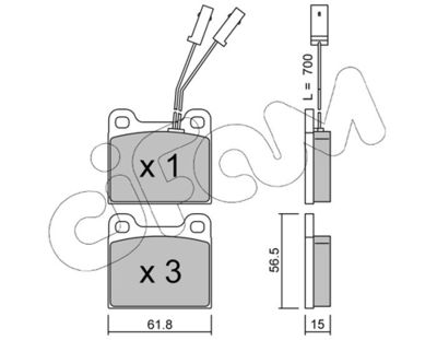 Brake Pad Set, disc brake CIFAM 822-003-1