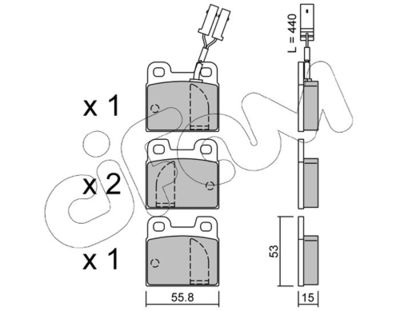 Brake Pad Set, disc brake CIFAM 822-009-1