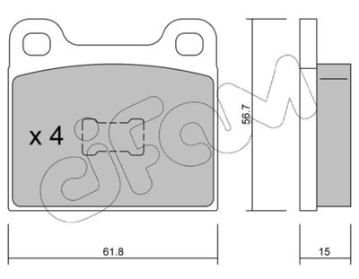 Brake Pad Set, disc brake CIFAM 822-010-0