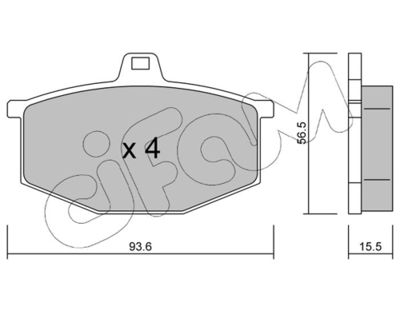 Brake Pad Set, disc brake CIFAM 822-012-0