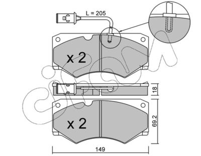 Brake Pad Set, disc brake CIFAM 822-014-3