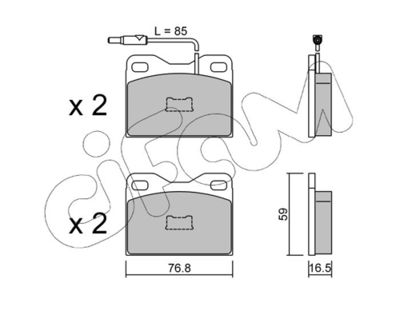 Brake Pad Set, disc brake CIFAM 822-015-5
