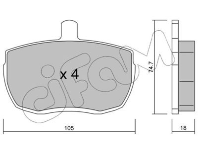 Brake Pad Set, disc brake CIFAM 822-016-0