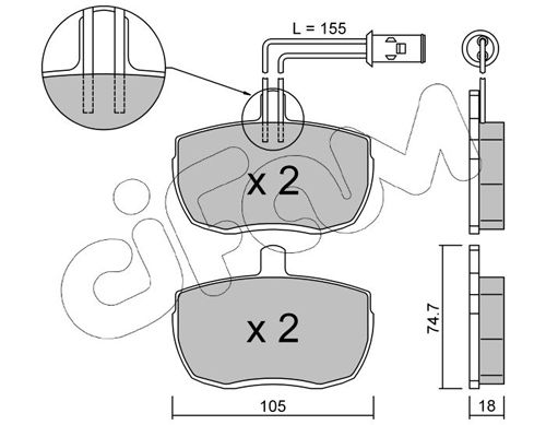CIFAM 822-016-1 Brake Pad Set, disc brake
