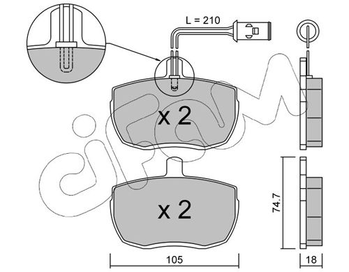 CIFAM 822-016-2 Brake Pad Set, disc brake