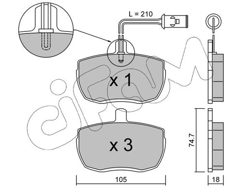 CIFAM 822-016-5 Brake Pad Set, disc brake