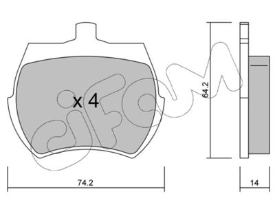 Brake Pad Set, disc brake CIFAM 822-019-0