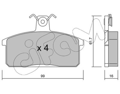 Brake Pad Set, disc brake CIFAM 822-026-0