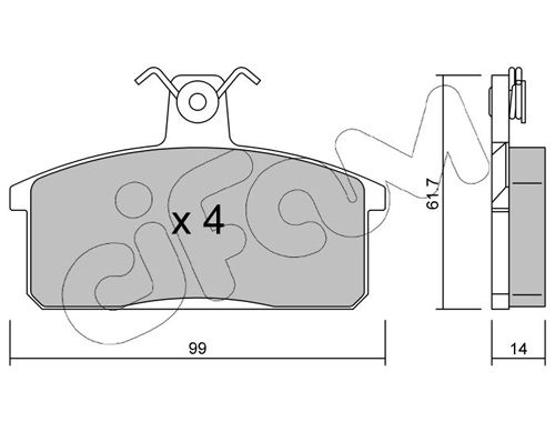 CIFAM 822-026-4 Brake Pad Set, disc brake