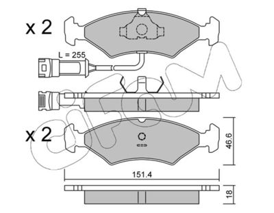 Brake Pad Set, disc brake CIFAM 822-029-1