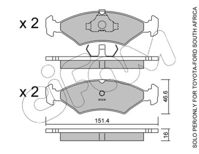 Brake Pad Set, disc brake CIFAM 822-029-2