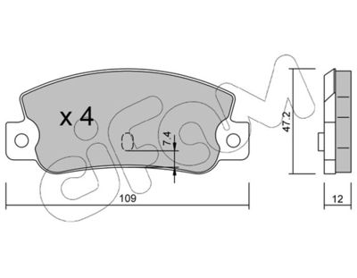 Brake Pad Set, disc brake CIFAM 822-035-0