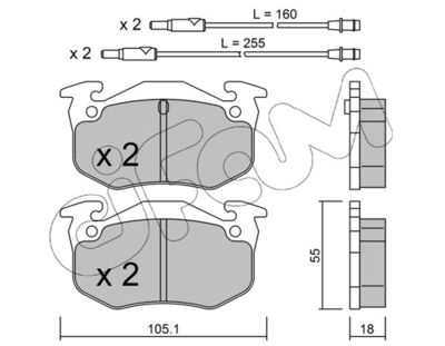 Brake Pad Set, disc brake CIFAM 822-036-0
