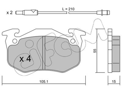 Brake Pad Set, disc brake CIFAM 822-036-2