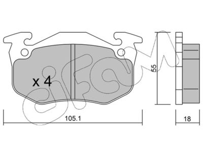 Brake Pad Set, disc brake CIFAM 822-036-4