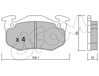 Brake Pad Set, disc brake CIFAM 822-036-5