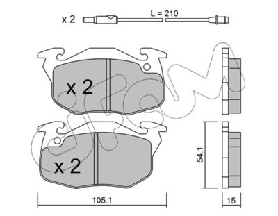 Brake Pad Set, disc brake CIFAM 822-037-3