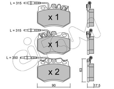 Brake Pad Set, disc brake CIFAM 822-049-2