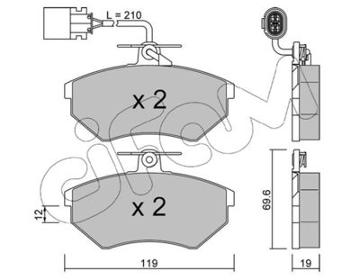 Brake Pad Set, disc brake CIFAM 822-050-1