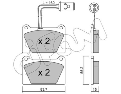 Brake Pad Set, disc brake CIFAM 822-052-1