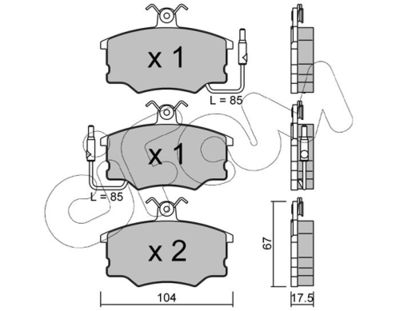 Brake Pad Set, disc brake CIFAM 822-053-0