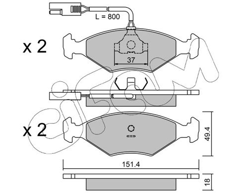 CIFAM 822-057-0 Brake Pad Set, disc brake