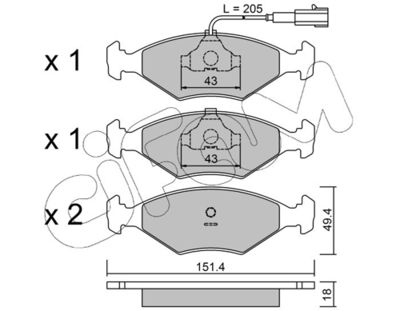 Brake Pad Set, disc brake CIFAM 822-057-4
