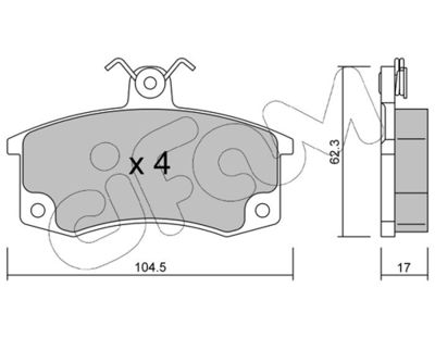 Brake Pad Set, disc brake CIFAM 822-062-0