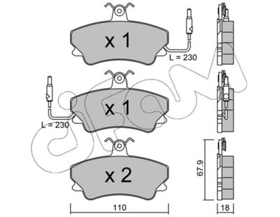 Brake Pad Set, disc brake CIFAM 822-069-0