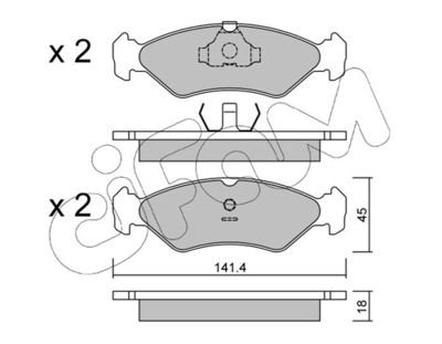 Brake Pad Set, disc brake CIFAM 822-073-0