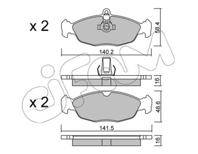 Brake Pad Set, disc brake CIFAM 822-077-1