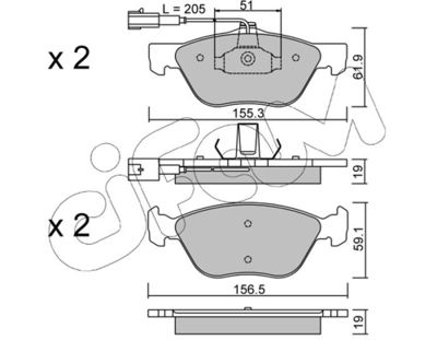 Brake Pad Set, disc brake CIFAM 822-083-1