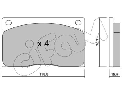 Brake Pad Set, disc brake CIFAM 822-089-0
