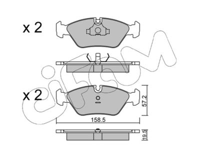 Brake Pad Set, disc brake CIFAM 822-091-0