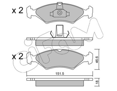 Brake Pad Set, disc brake CIFAM 822-093-0