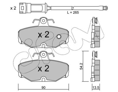 Brake Pad Set, disc brake CIFAM 822-095-0K