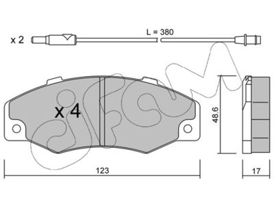 Brake Pad Set, disc brake CIFAM 822-096-0