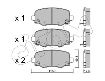 Brake Pad Set, disc brake CIFAM 822-1002-1